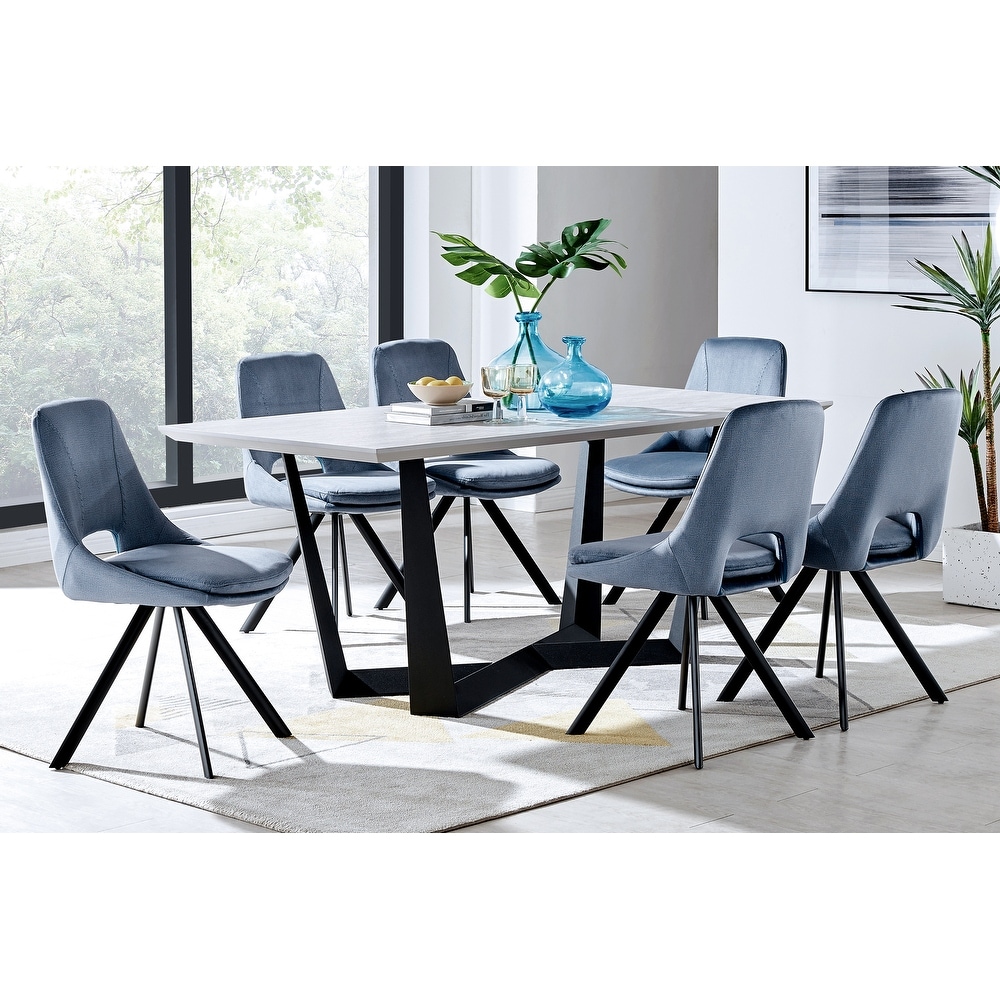 Radford and Lexi 7 Piece Modern Rectangular Dining Set