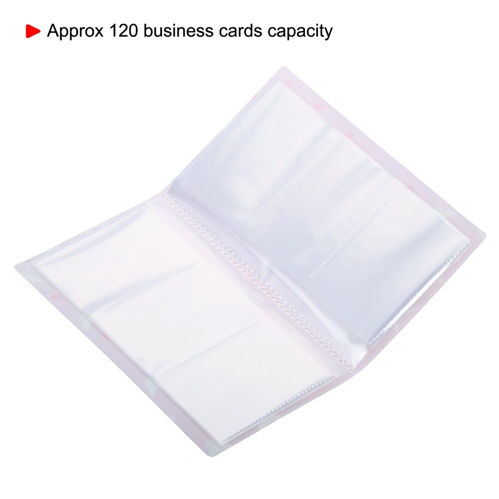 Plastic Business Card Holders Portable Card Binder Book Light Pink   Light Pink   2 Pack