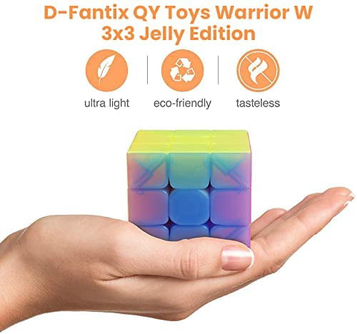 D-FantiX QY Toys Warrior W 3x3 Speed Cube Jelly 3x3x3 Magic Cube Puzzles Transparent Pastel Color