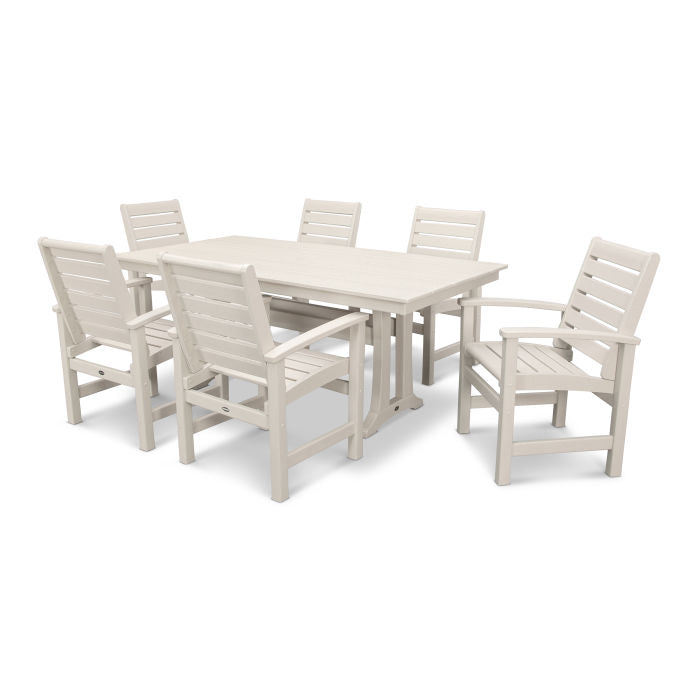 Polywood Signature 7-Piece Farmhouse Dining Set with Trestle Legs PWS333-1