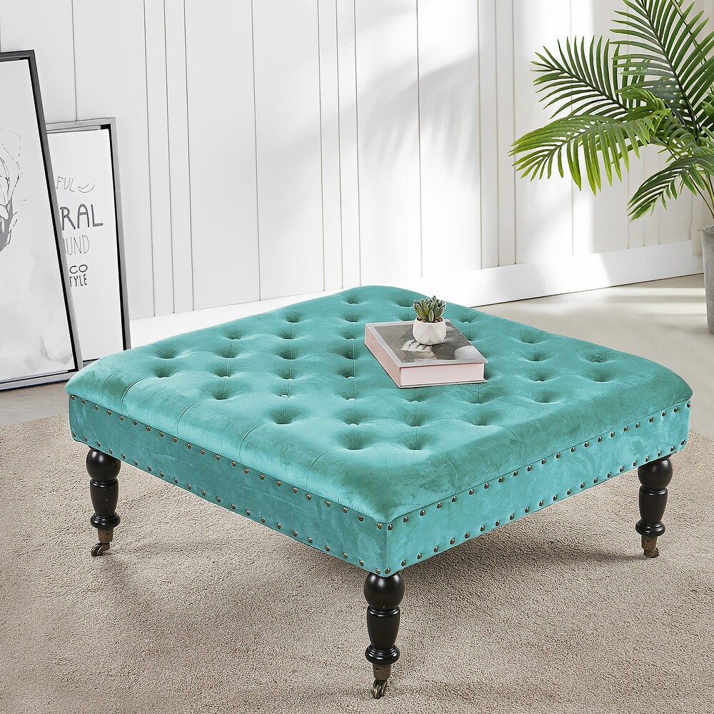 Home Soft Things Supersoft Tufted Coffee Table Ottoman   33\