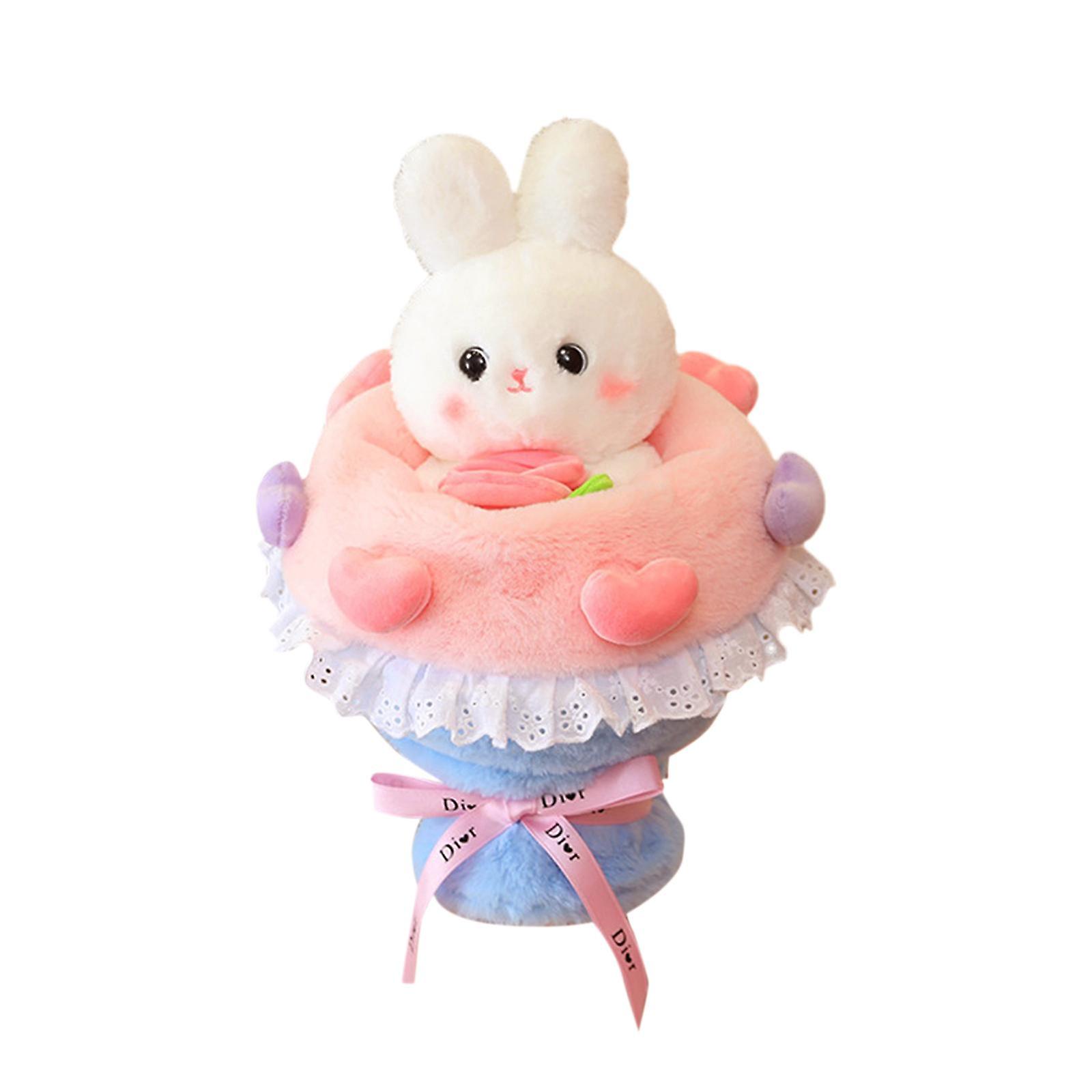 Cartoon Stuffed Toys Bunny Change To Bouquet Plush Toy For Birthday Children