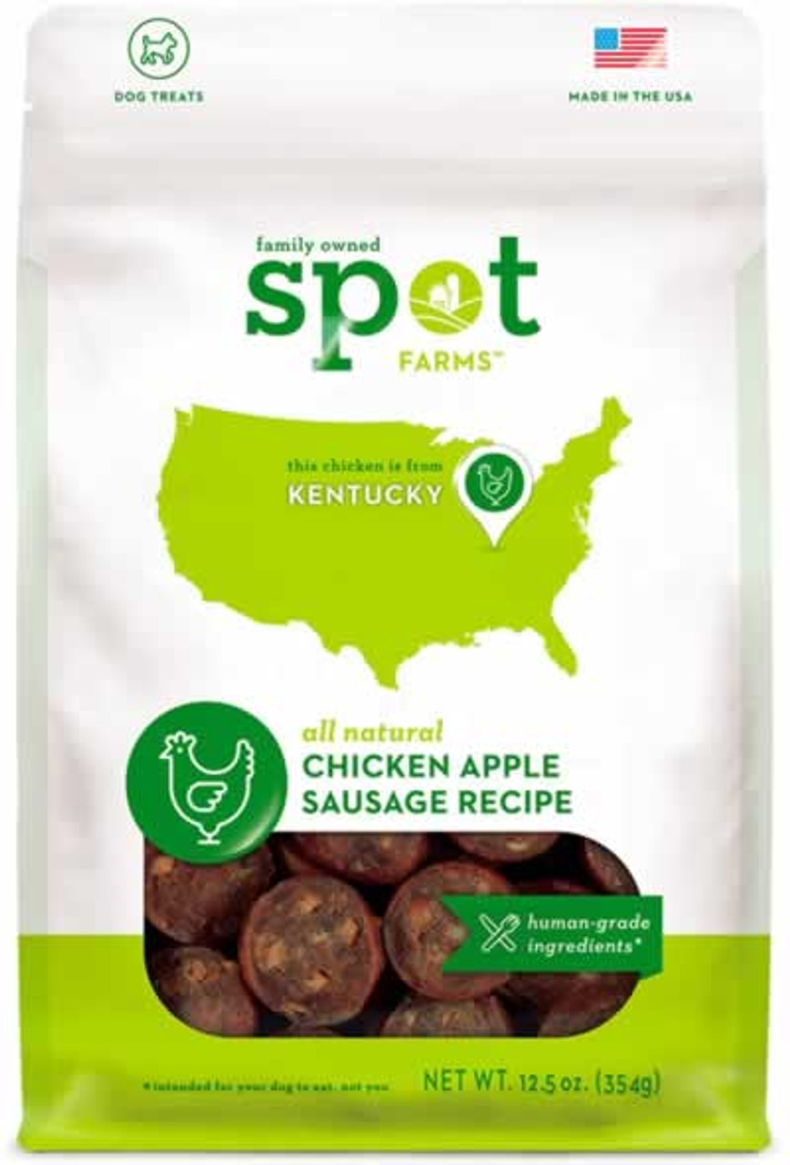 Spot Farms Chicken Apple Sausage Dog Treats 12.5 Ounces