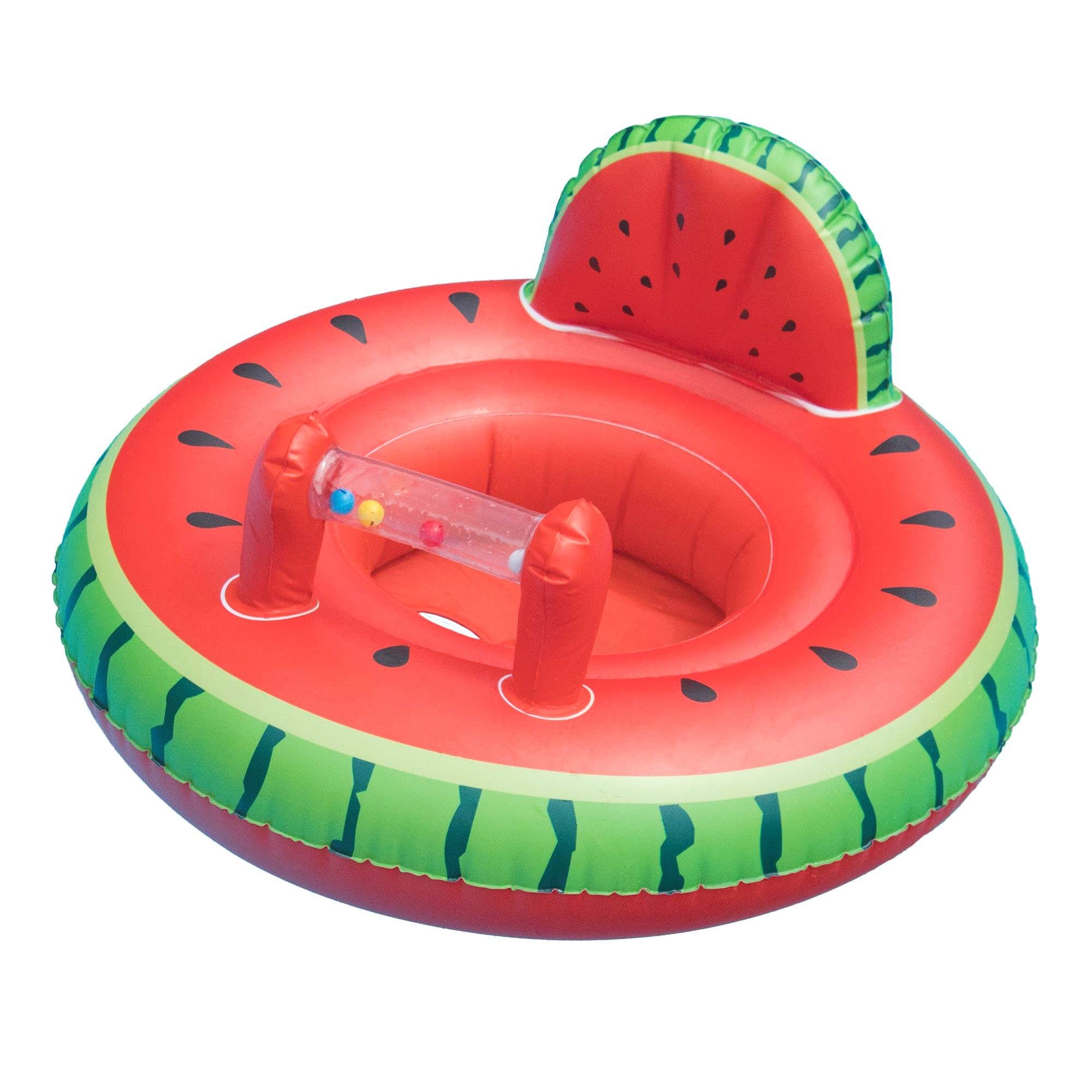 Swimline Watermelon Baby Seat Pool Inflatable Ride-on, Red, Green