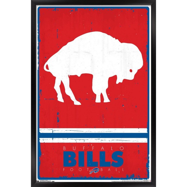 Trends International Nfl Buffalo Bills Retro Logo 15 Framed Wall Poster Prints