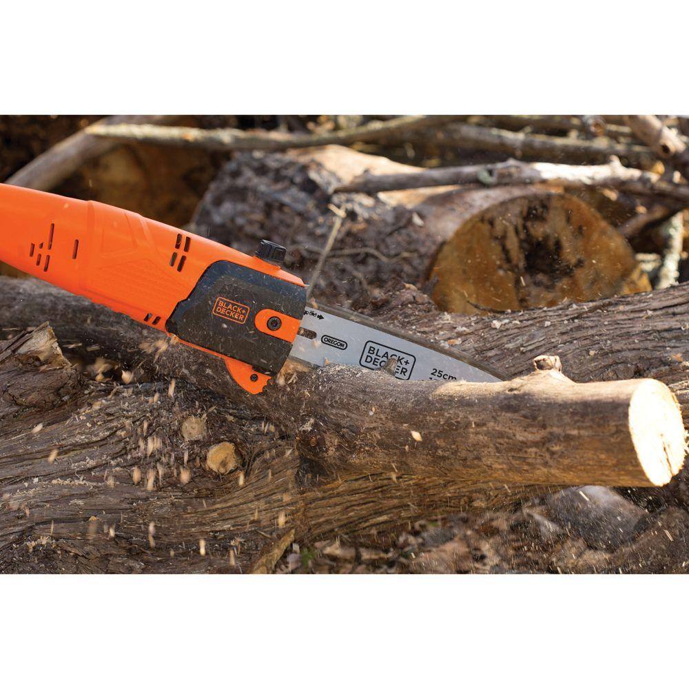 BLACK+DECKER 10 in. 6.5 AMP Corded Electric Pole Saw with Automatic Oiler PP610