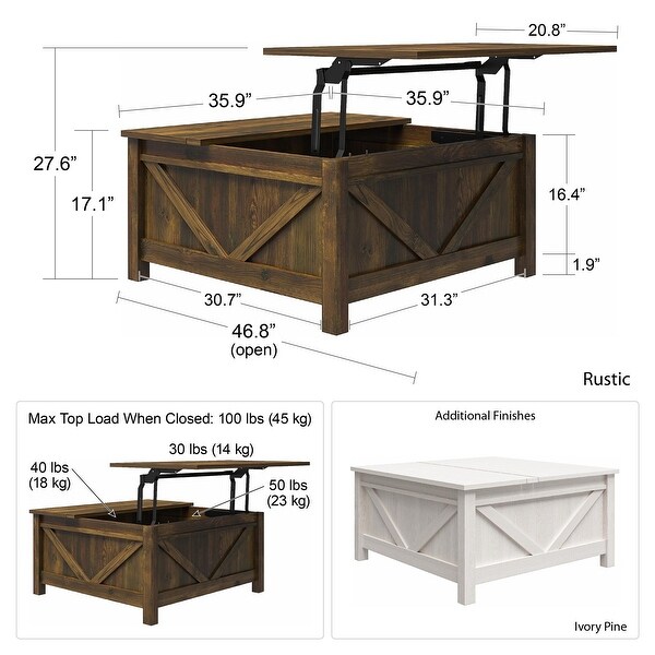 Avenue Greene Becken Ridge Lift-Top Coffee Table