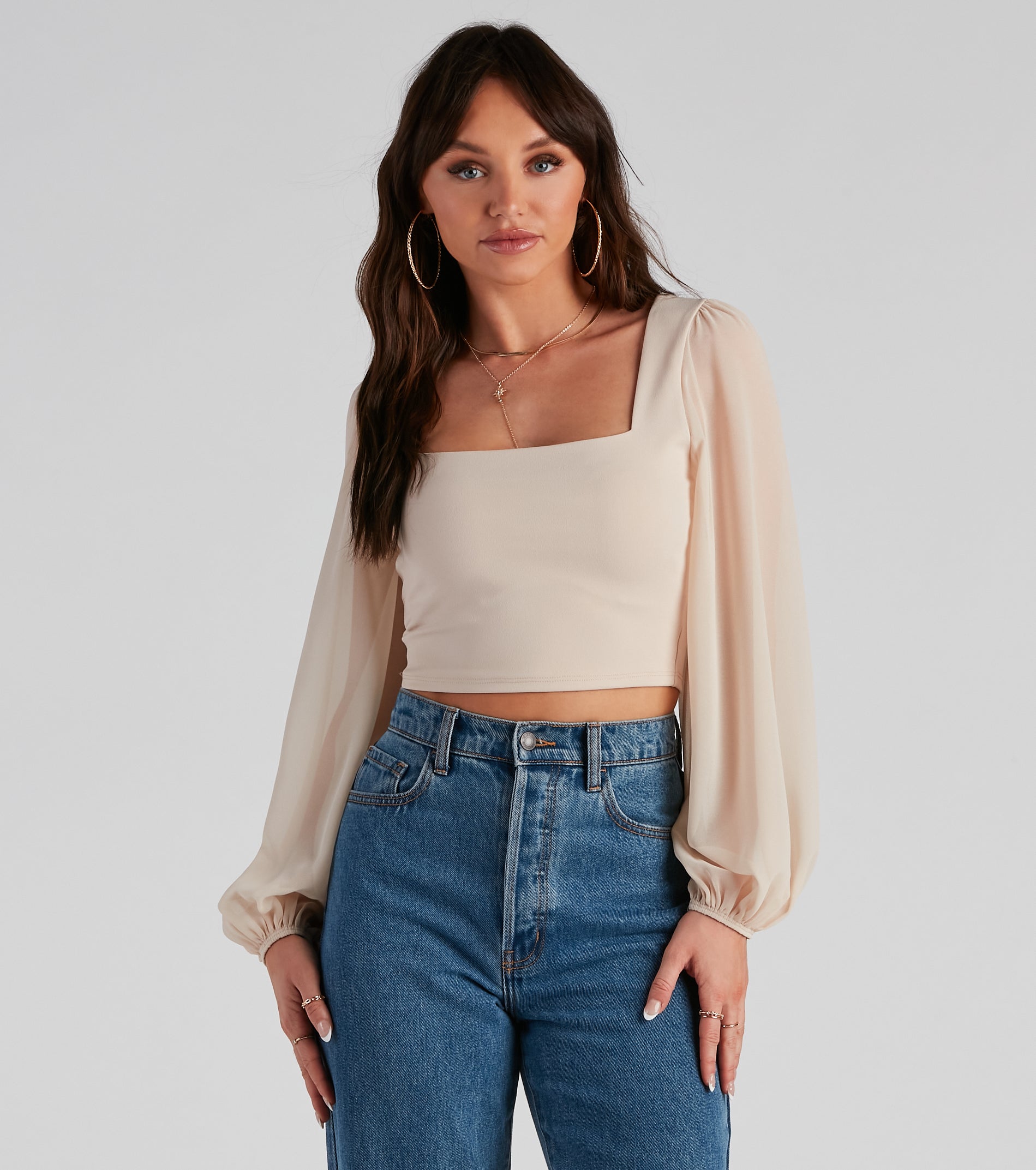 Classy Chic Chiffon Crop Top