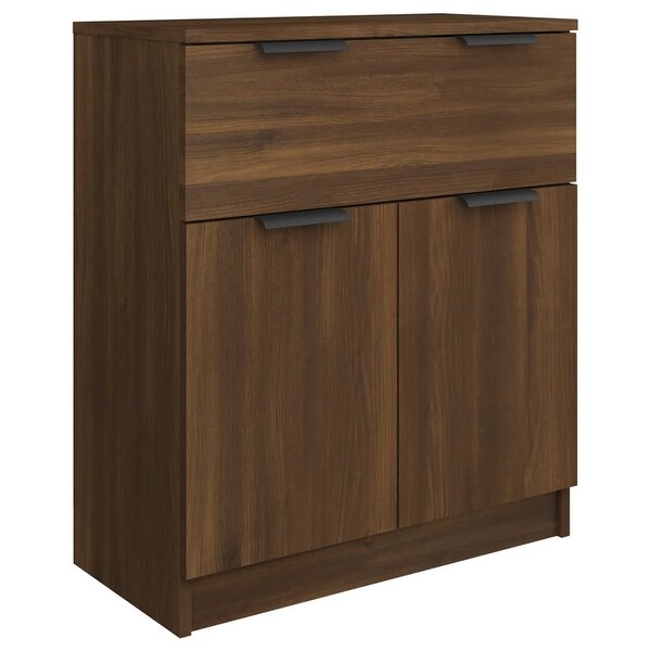 3 Piece Sideboards Brown Oak Engineered Wood