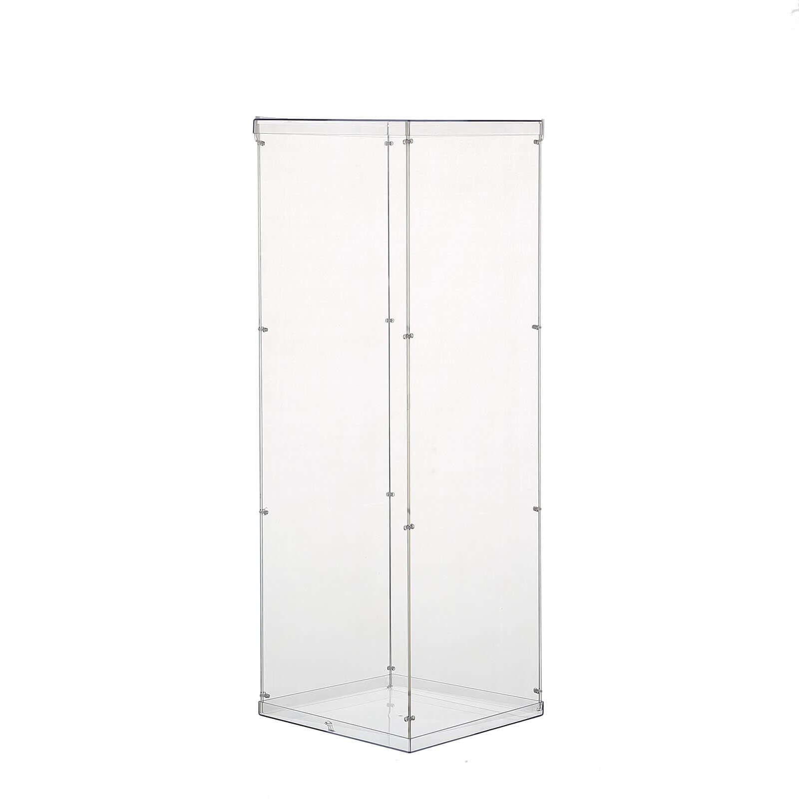 Clear Acrylic Pedestal Riser, Transparent Display Box with Interchangeable Lid and Base 32