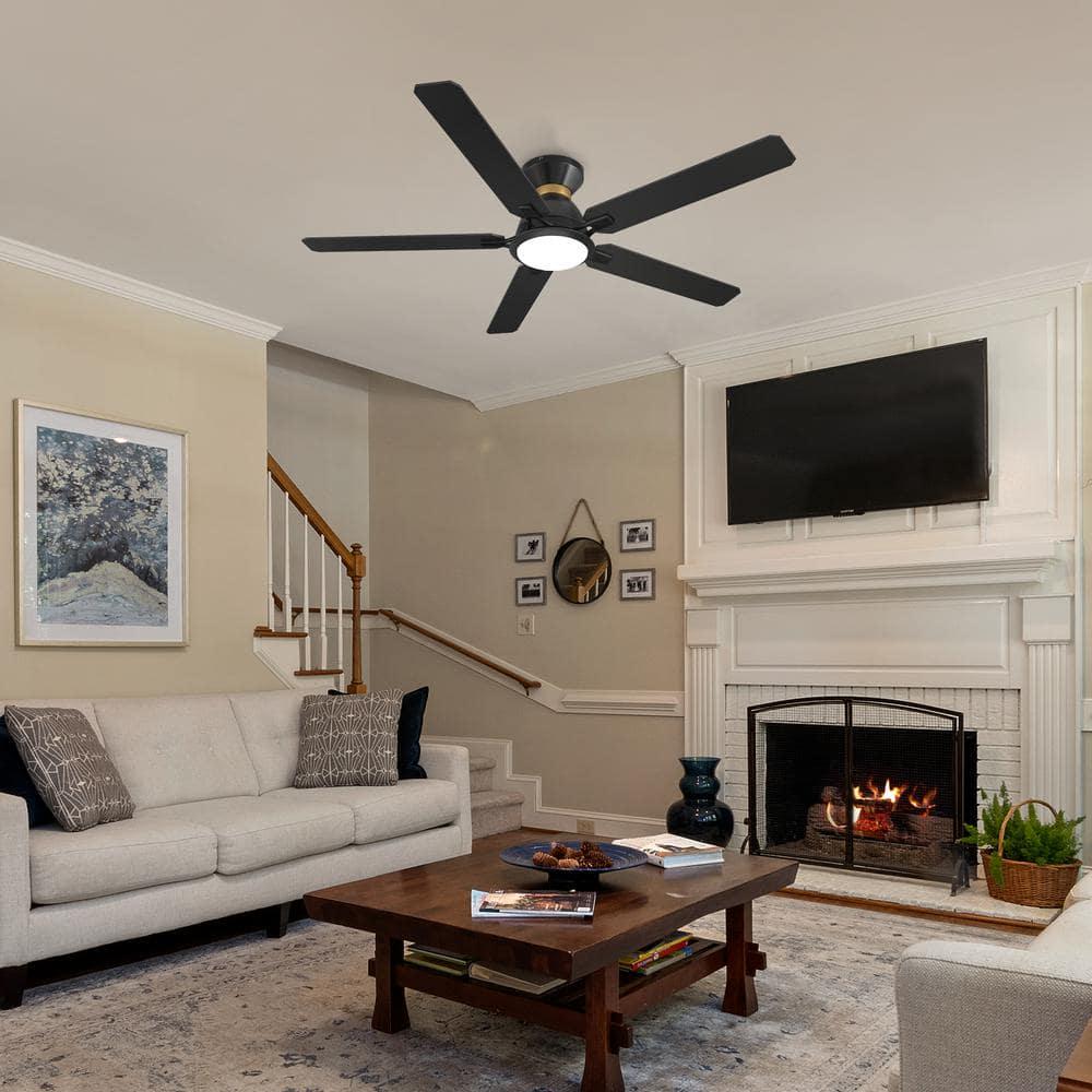 CARRO Essex 52 in Dimmable LED IndoorOutdoor Black Smart Ceiling Fan with Light and Remote Works with AlexaGoogle Home