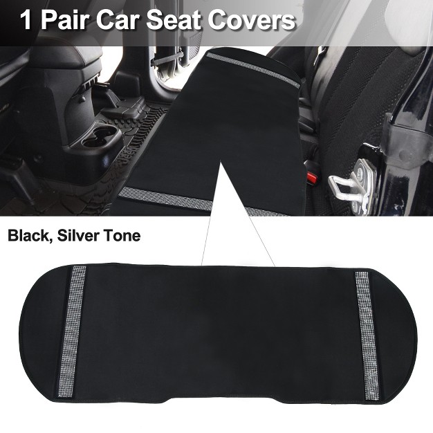 Unique Bargains Bling Auto Car Rear Back Seat Covers Protector Pad Mat Bottom Mesh Cushion Faux Leather Universal Fit For Cars Silver Tone