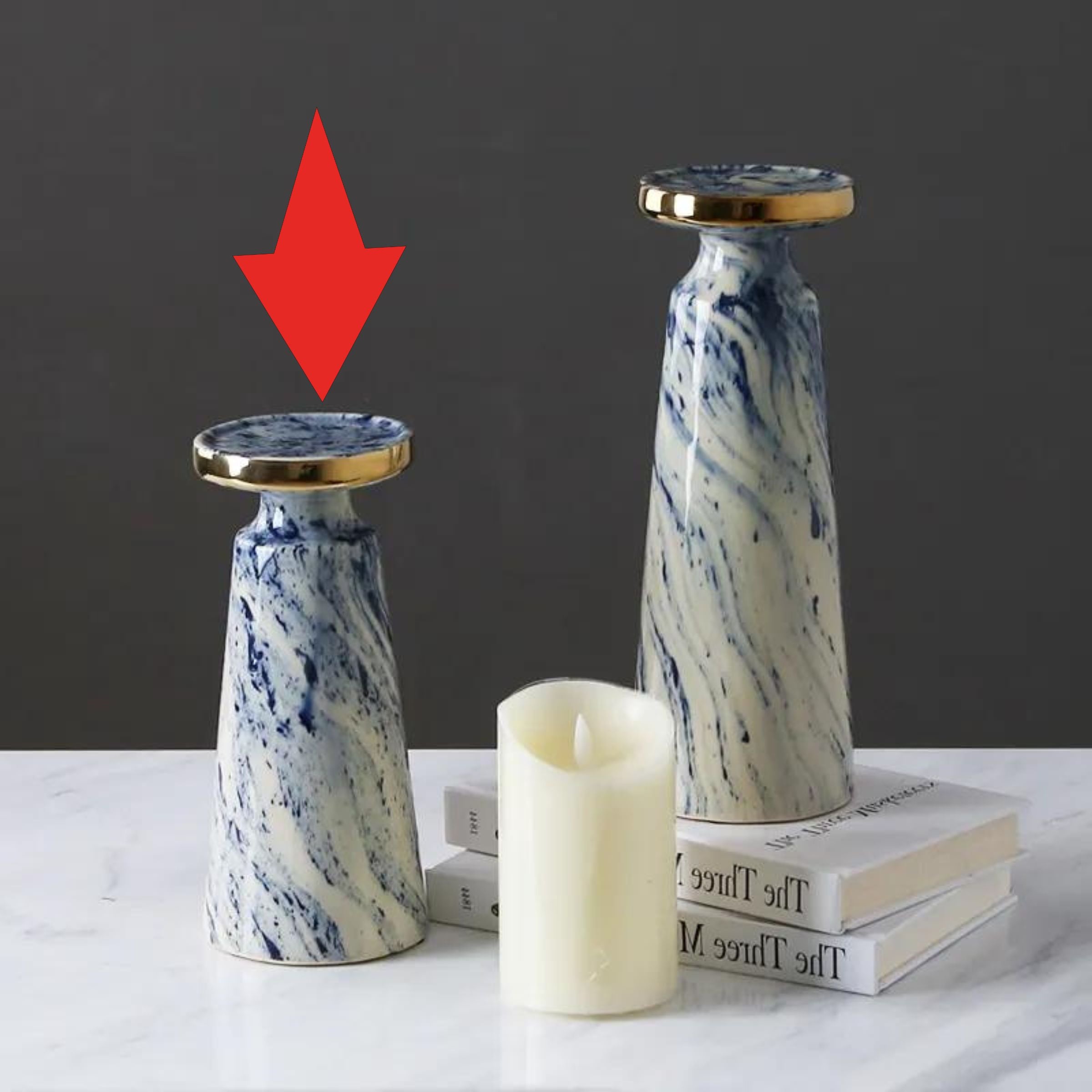 Blue Quicksand Candle Holder Fa-D1982B