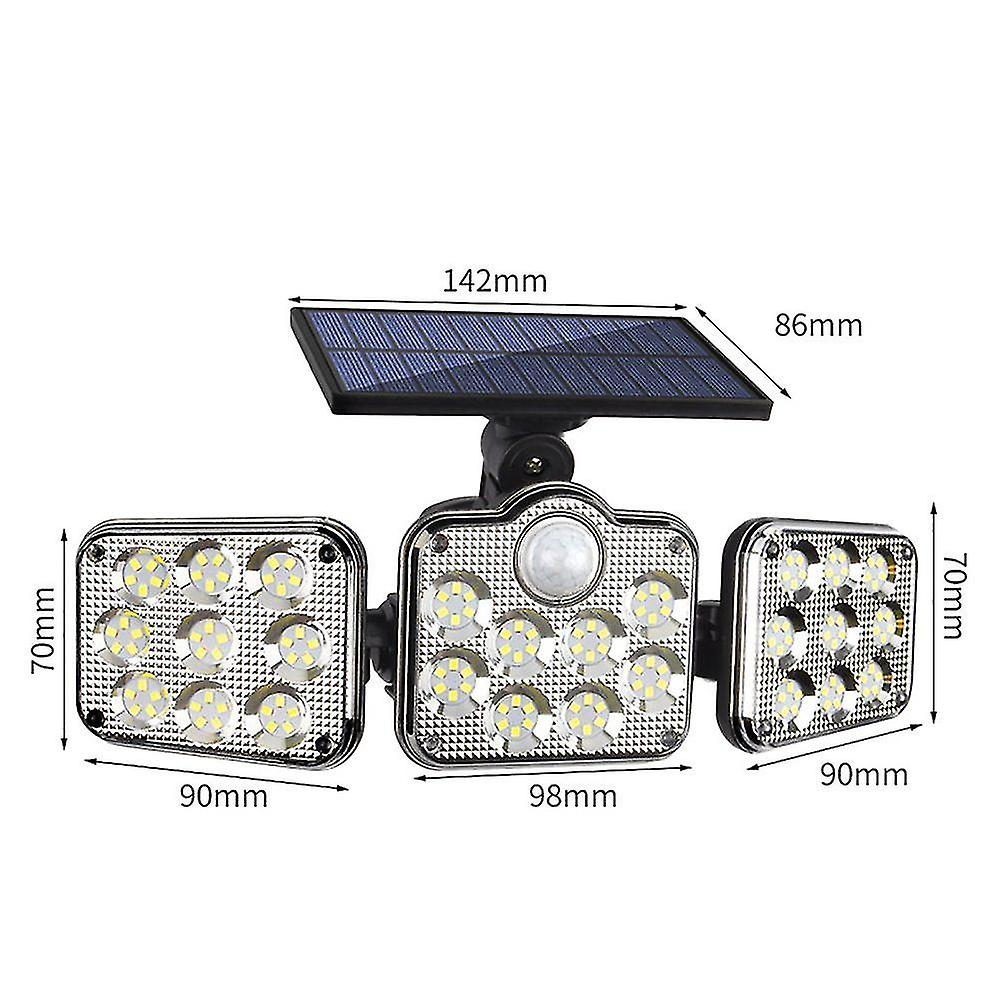 Outdoor Solar Lights With， 122 Led 1200 Lumens Solar Light With Remote Control， 270 Lighting Angle， Ip65 Waterproof