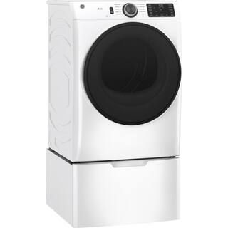 GE 7.8 cu. ft. Smart Front Load Electric Dryer in White with Long Vent and Sanitize Cycle ENERGY STAR GFV55ESSNWW