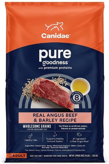 CANIDAE PURE with Wholesome Grains Real Beef and Barley Recipe Adult Dry Dog Food