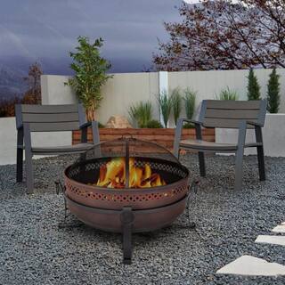 Atesun Outdoor Patio Fire Pit with Mesh Spark Screen 34