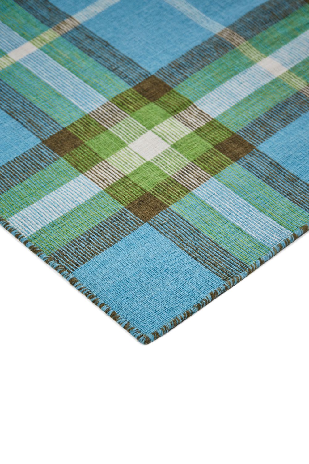 Jens Hand Woven Blue and Green Rug by BD Fine