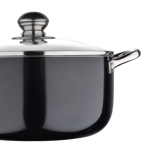Bergner 10-Piece Non-Stick Aluminum Cookware Set， Black