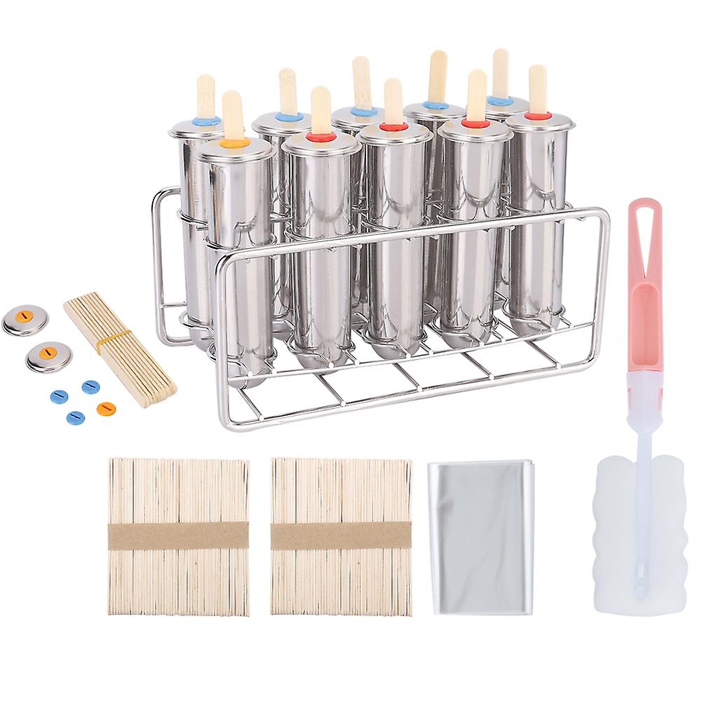 Household 304 Stainless Steel Ice Lolly Popsicle Molds Kit Ice Cream Mold