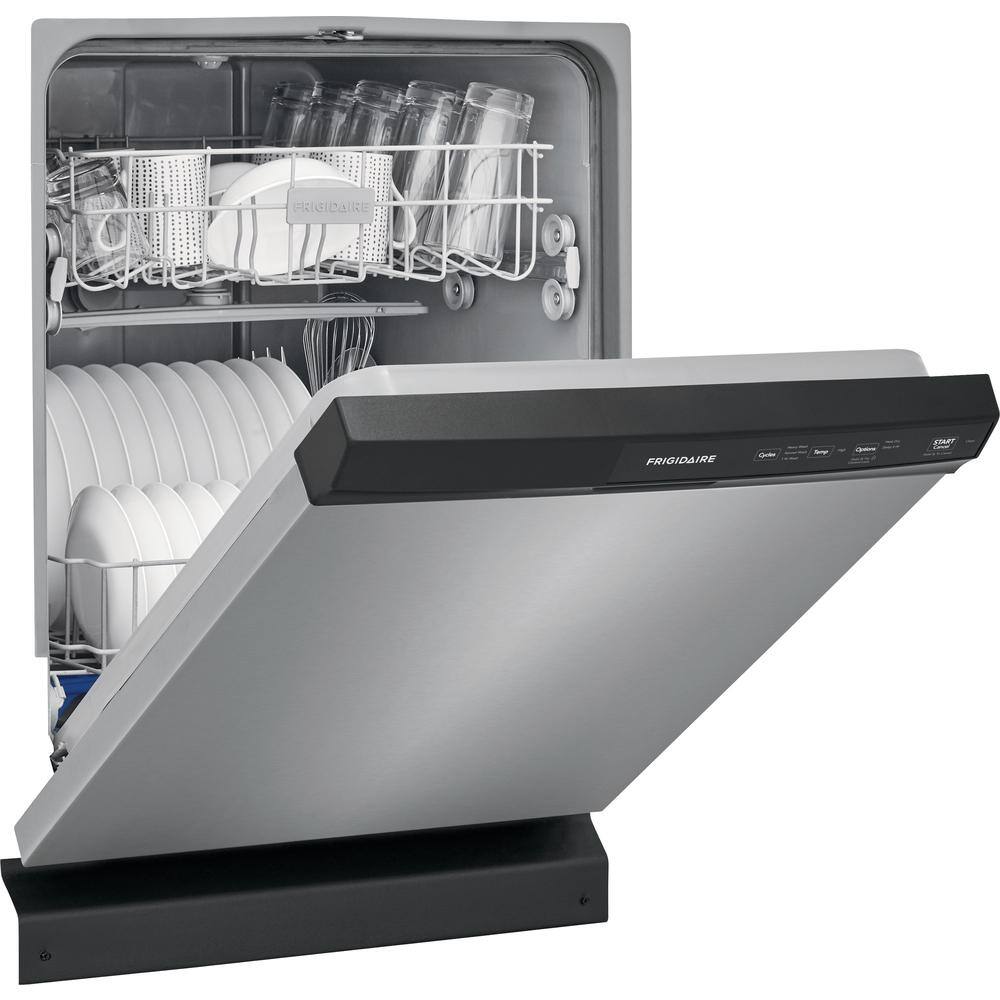 Frigidaire 24 In. in. Front Control Built-In Tall Tub Dishwasher in Stainless Steel with 3-Cycles 55 dBA FFCD2413US