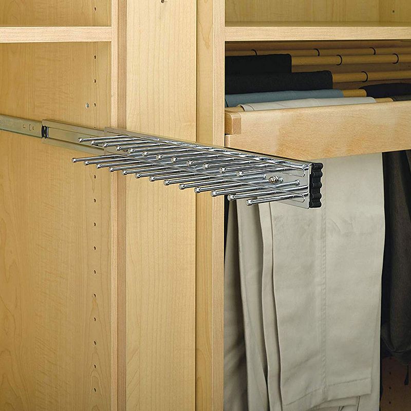 Rev-A-Shelf 14 Side Mount Extending Tie Organization Rack， Chrome， TRC-14CR