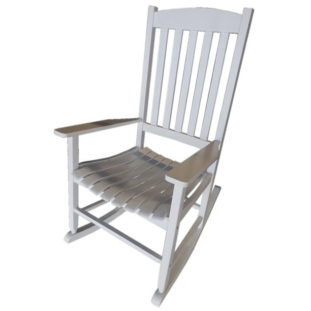 Mainstays Outdoor Wood Porch Rocking Chair， White Color， Weather Resistant Finish