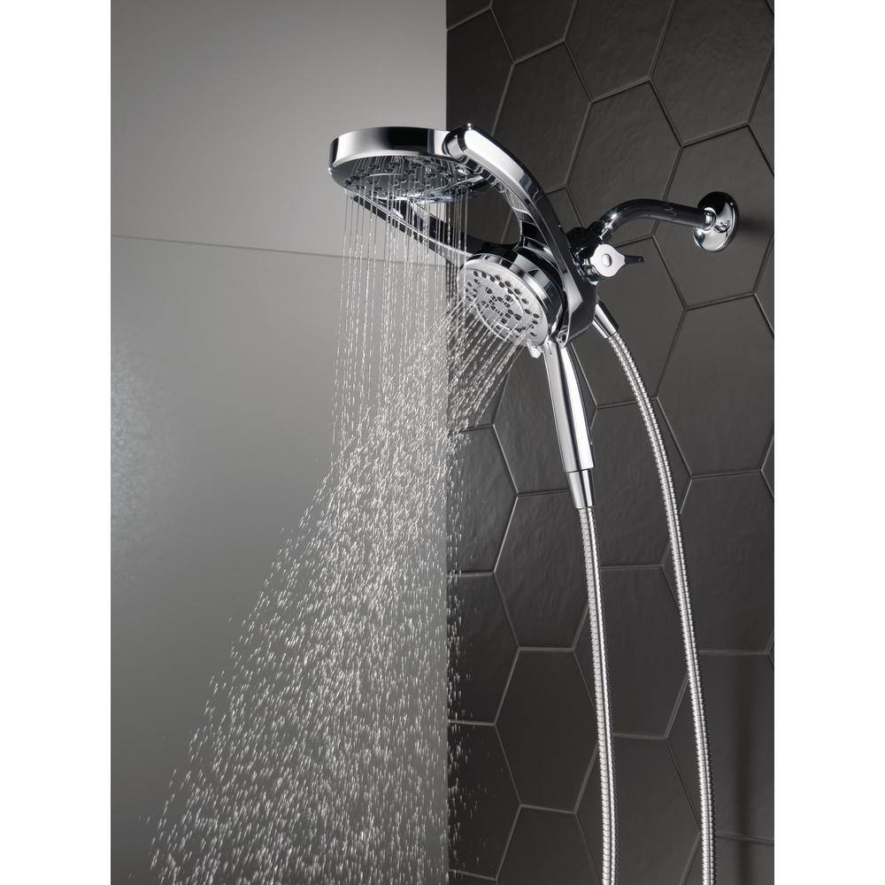 Delta HydroRain 4-Spray Patterns 1.75 GPM 6 in. Wall Mount Dual Shower Heads in Chrome 75699