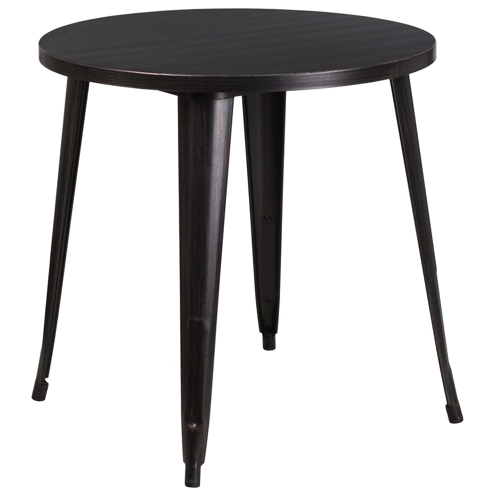 30'' Round Metal Indoor Outdoor Table   30\