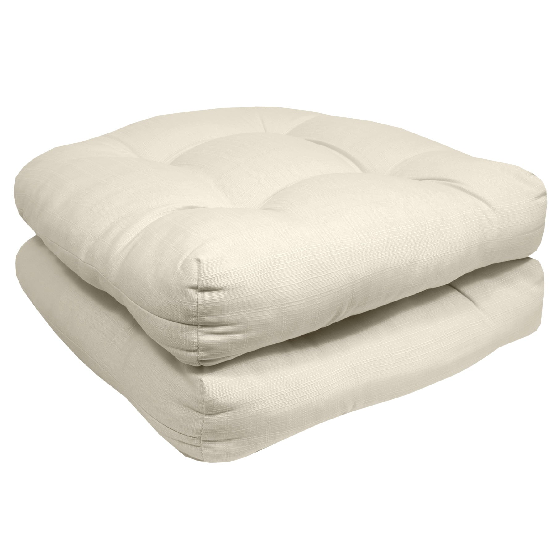 Indoor-Outdoor Reversible Patio Seat Cushion Pad 2-4-6-12 Pack 19" x 19" Cream