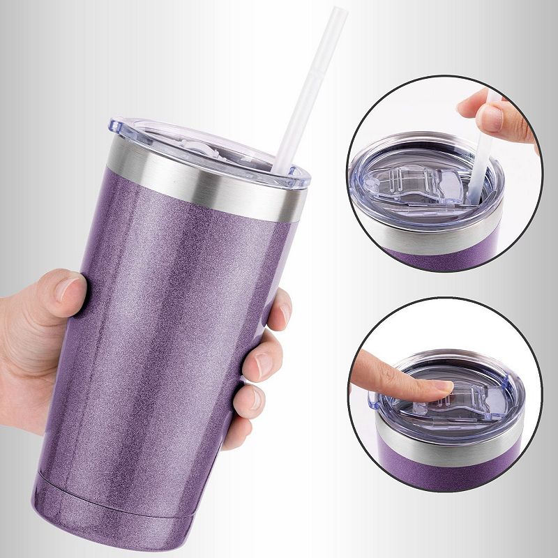 Stainless Steel Tumbler With Lid and Straw - 20oz