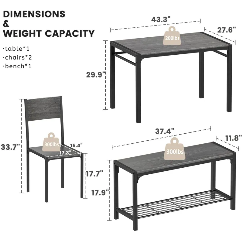 Wiliam 4 – Piece Dining Set