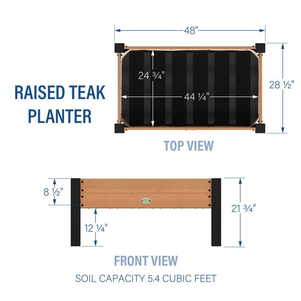 Backyard Discovery 3 ft. 8 in. x 2 ft. 1 in. Teak Wooden Raised Planter 2204058com