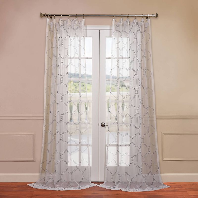 EFF 1-Panel Florentina Embroidered Sheer Window Curtain