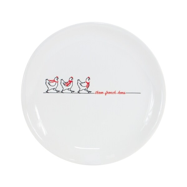 Stoneware Three French Hens Plate (Set of 4)