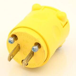 Leviton 15 Amp 125-Volt Non-Grounding Plug Yellow 115PV