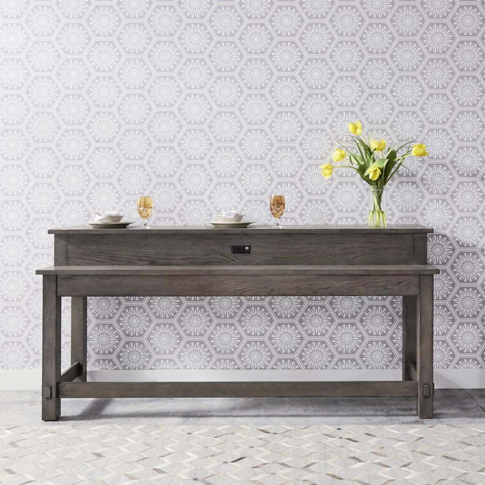 Console Bar Table Farmhouse Grey   Transitional   Console Tables   by Homesquare  Houzz