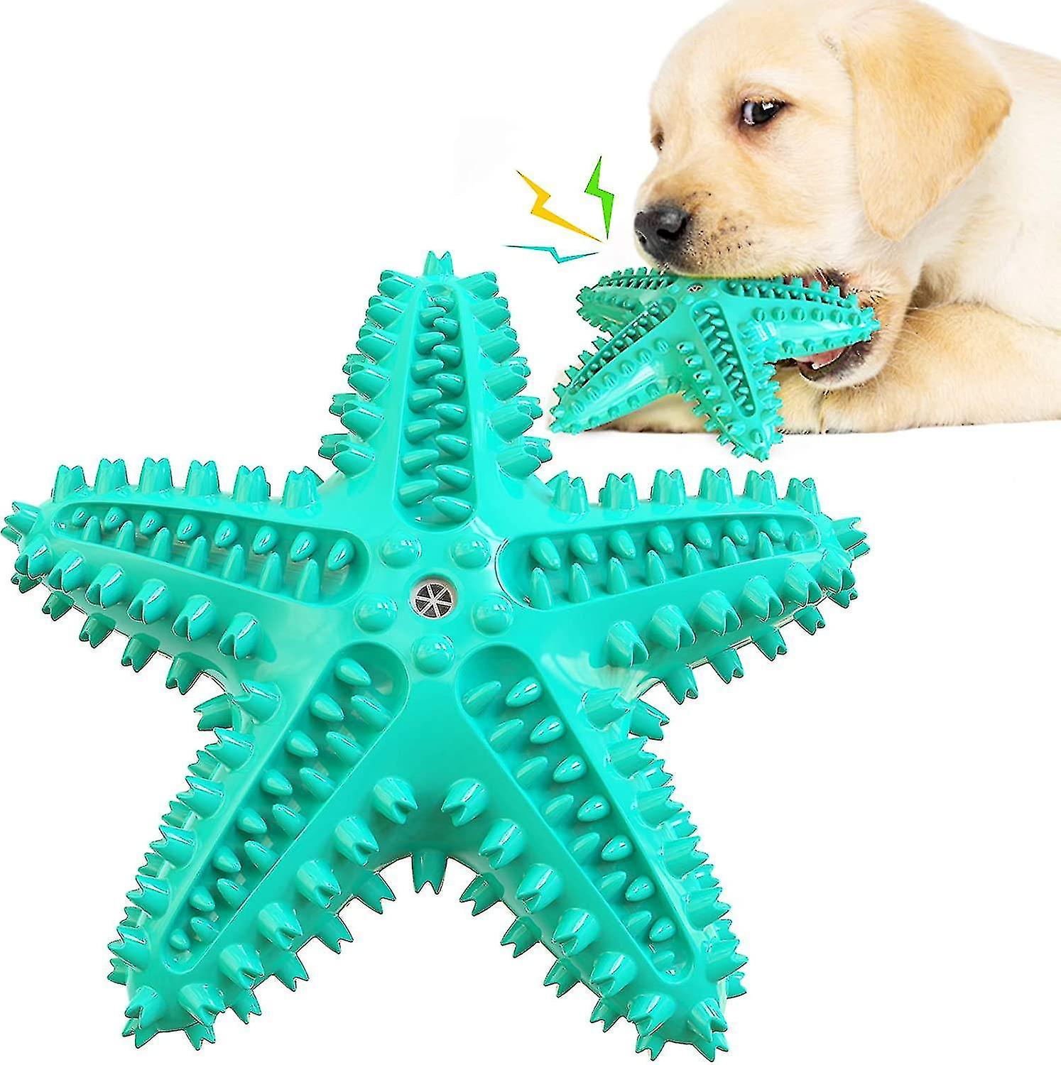 Dog Toys For Aggressive Chewers， Dog Teething Cleaning Toothbrush Toy， Durable Squeaky Interactive S