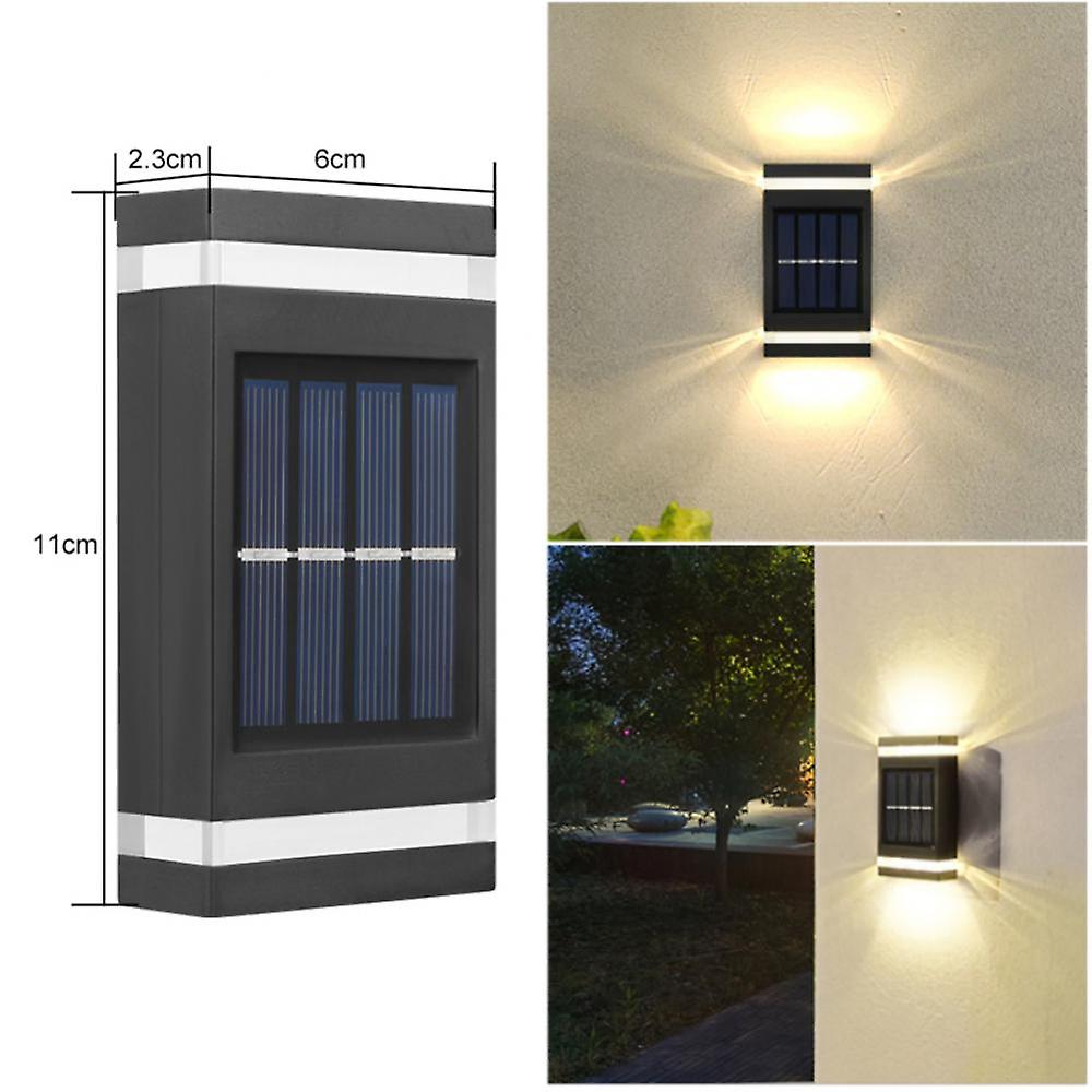 6 Led Solar Wall Lamp Outdoor Waterproof Up And Down Luminous Lighting Garden Decoration Solar