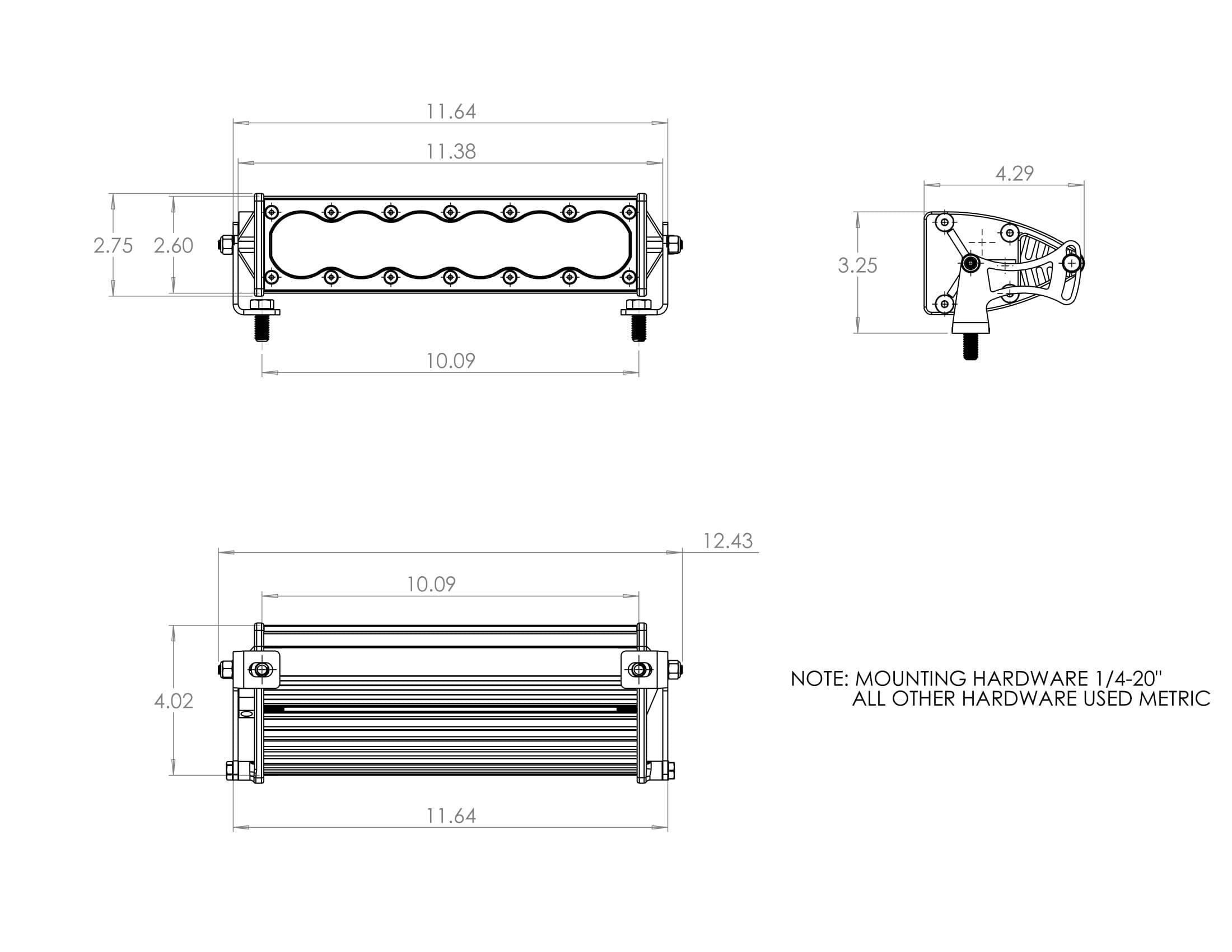 Baja Designs 451013 OnX6+ Amber 10 Inch Driving/Combo LED Light Bar