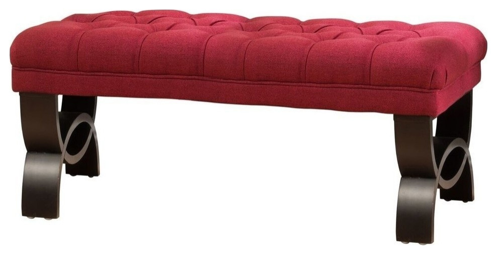 GDF Studio Reddington Tufted Fabric Ottoman Bench   Contemporary   Upholstered Benches   by GDFStudio  Houzz