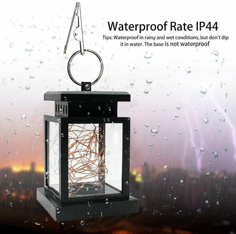 Waterproof LED Solar Lantern Hanging Light Outdoor Yard Garden Patio Decor Lamp