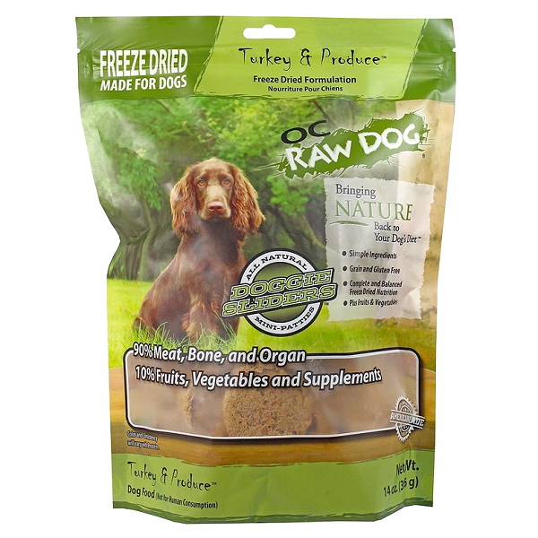 OC Raw Turkey and Produce Raw Frozen Formulation Sliders For Dog