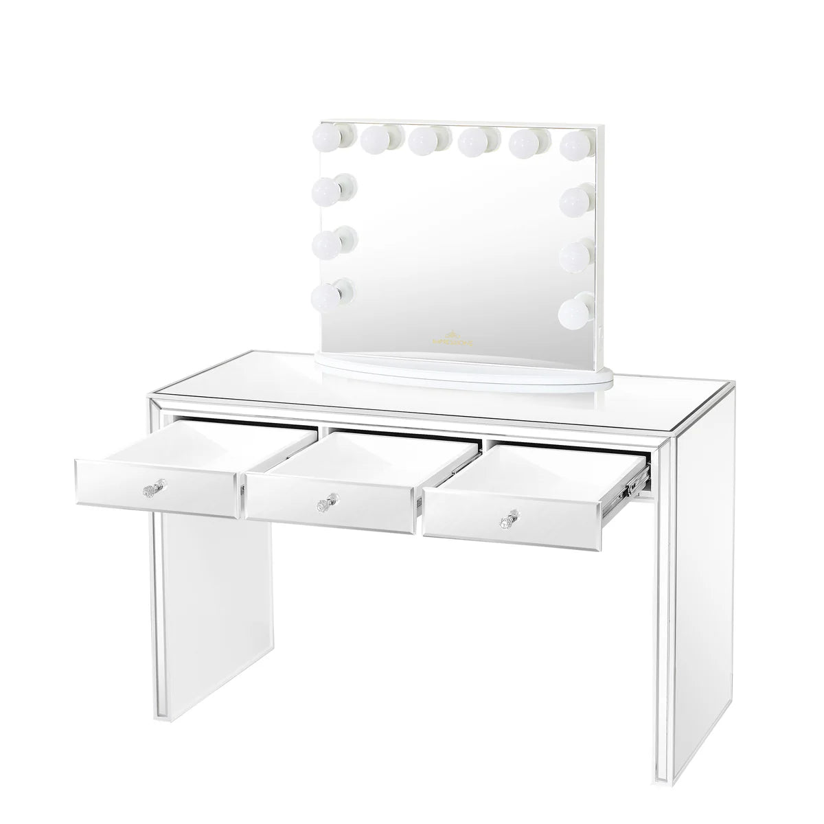 IVFT-LEAH-BLK | Leah Premium Mirrored Vanity Table