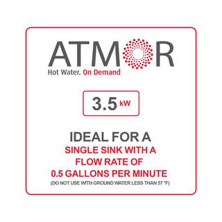 ATMOR 3500-Watt120V 0.5 GPM Point-of-Use Electric Tankless Water Heater Includes Pressure Relief Device 1-Sink Water Heater AT-35WH-HD