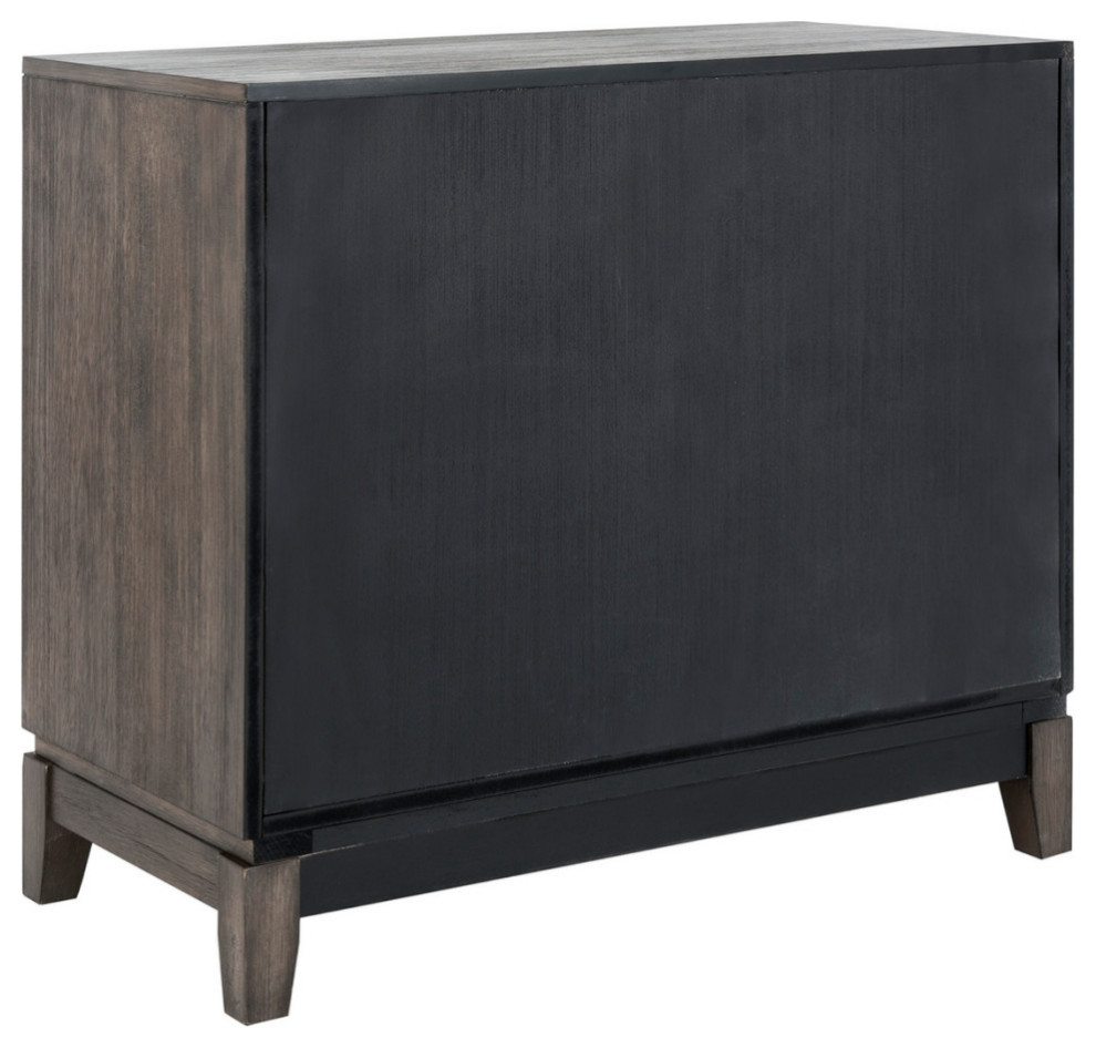 Kay 2 Door Chest Greywash/ Walnut Mirror   Modern   Accent Chests And Cabinets   by Virgil Stanis Design  Houzz