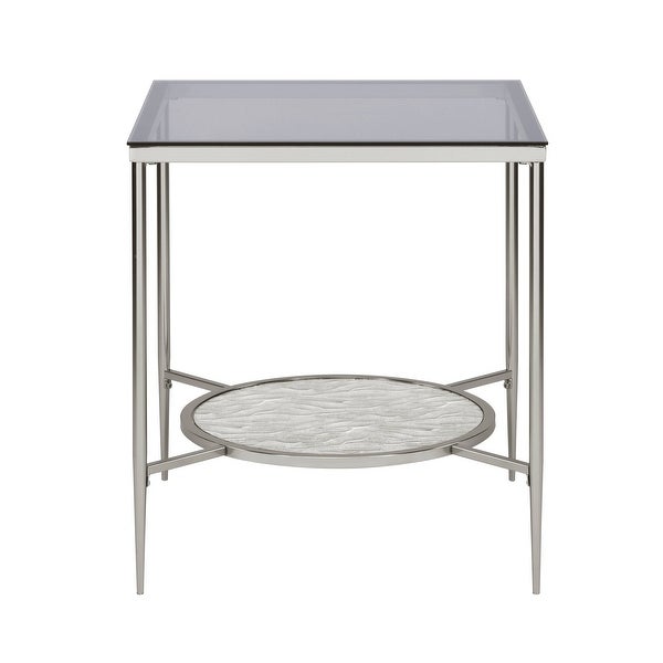 ACME Adelrik End Table in Glass and Chrome