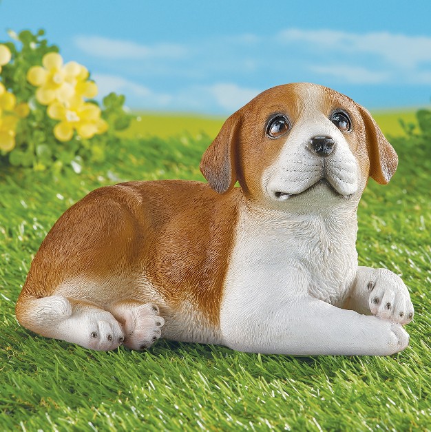 Collections Etc Hand painted Realistic Beagle Puppy Outdoor Statue