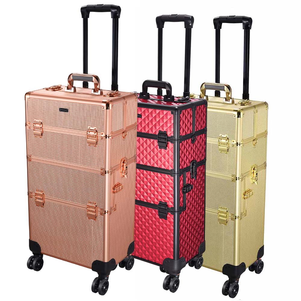 Byootique 2in1 Rolling Makeup Artist Case Lockable 4-Wheel