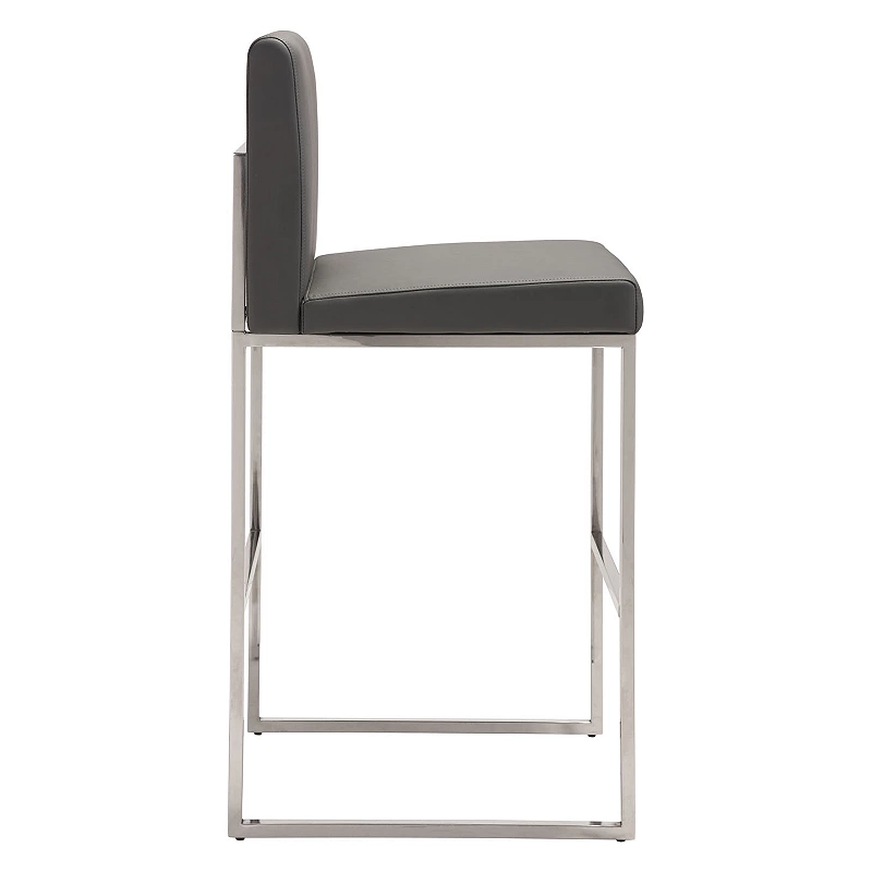 Zuo Modern Genoa Upholstered Faux-Leather Bar Stool